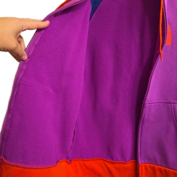 NEW North Face Red Blue‎ Purple Full Zip Logo Hoodie Hooded Sweatshirt Women's S - Picture 7 of 11